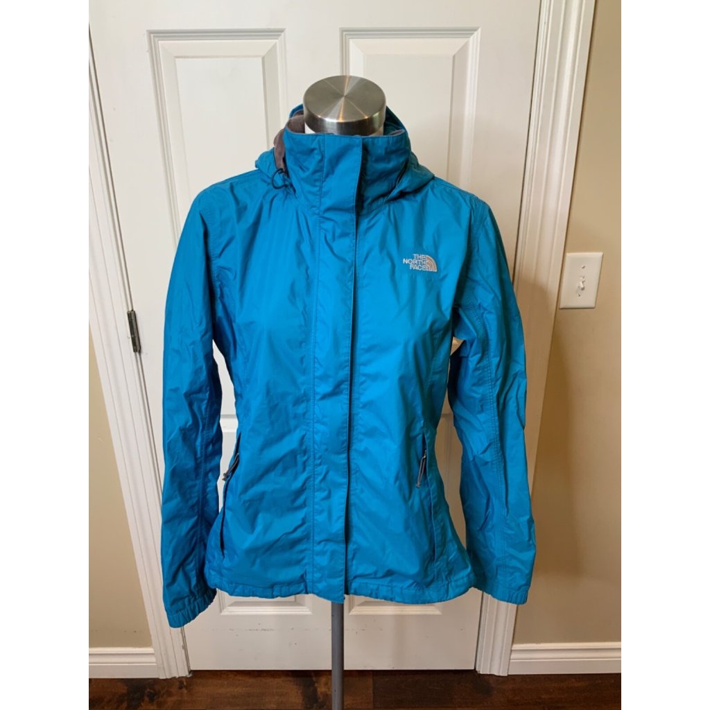 The North Face Blue Thin Windbreaker Nylon Water Resistant Hooded Zip-Up Size M